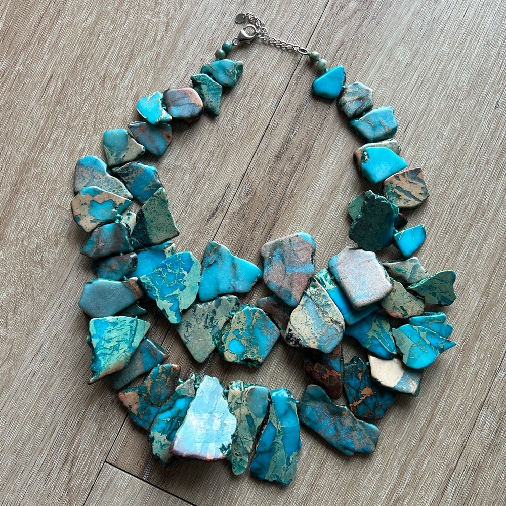 Elegant Turquoise Chunky Necklace - Picture 2 of 6